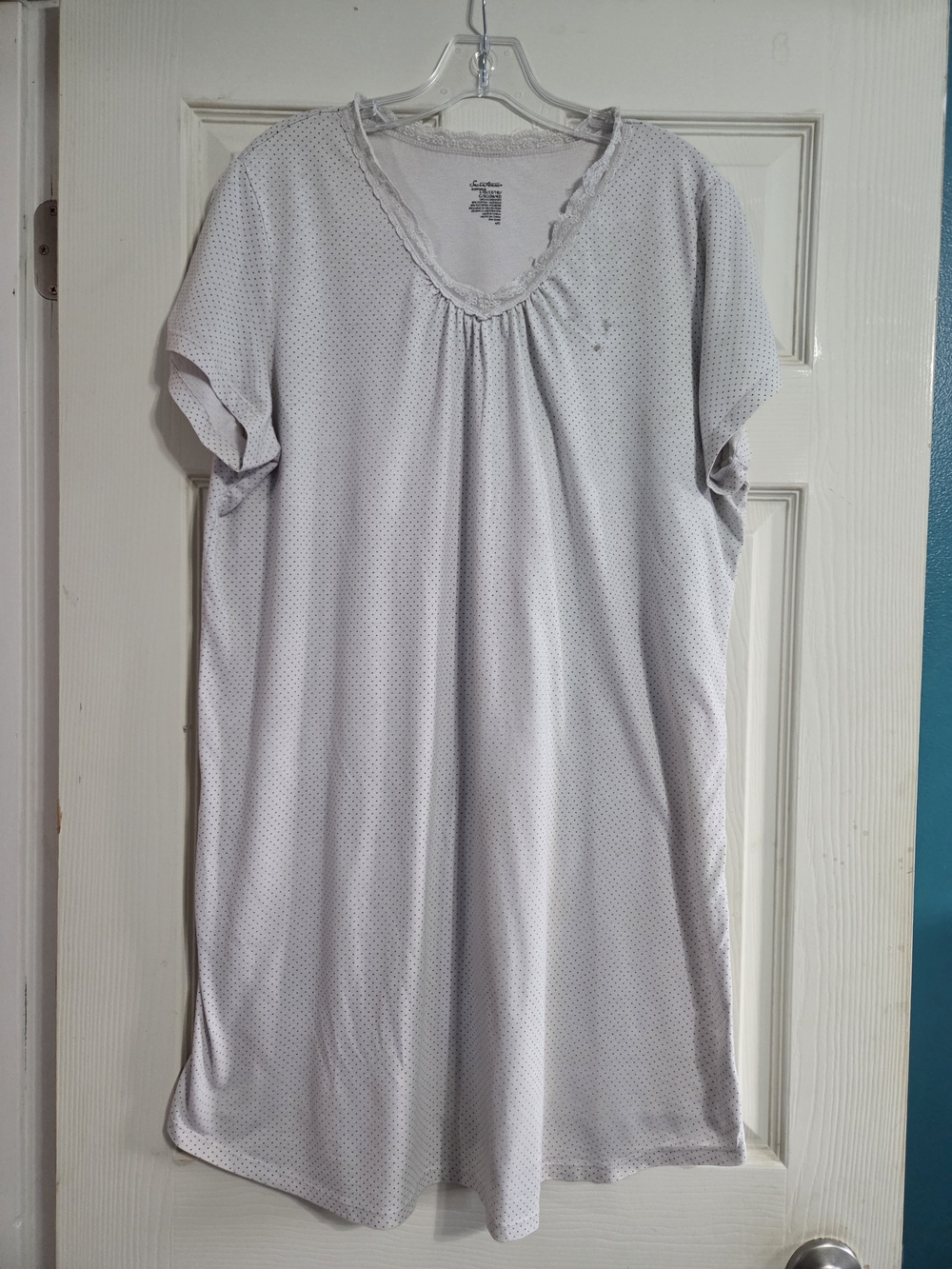 Secret Treasures Women's Short Sleeve Swiss Dot Knit Nightgown